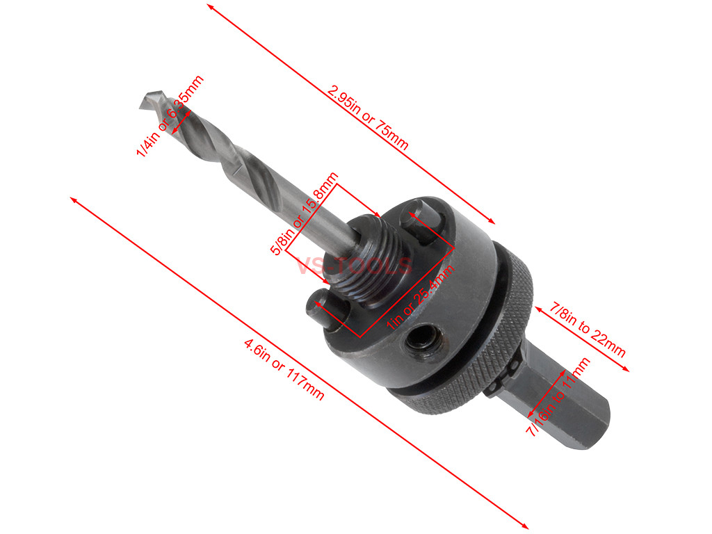 BiMetal HSS Drill Bit Hole Saw Holesaw Blade Arbor for 11/4